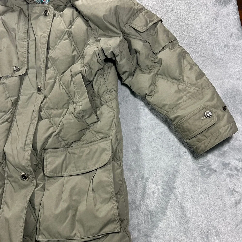 Winter Club Cyclone Down Parka Mens Small Olive Green Quilted Hooded Vintage